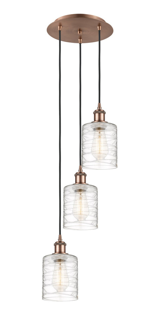 Innovations - 113B-3P-AC-G1113 - LED Pendant - Ballston - Antique Copper