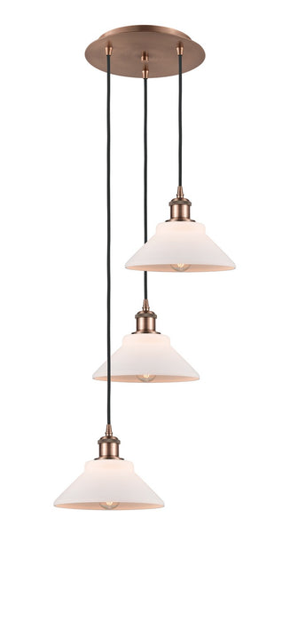 Innovations - 113B-3P-AC-G131 - LED Pendant - Ballston - Antique Copper