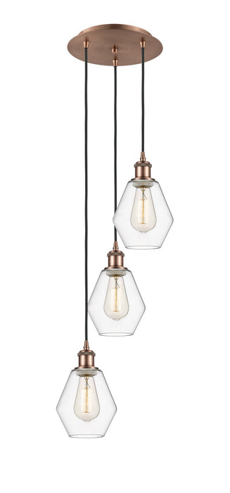 Innovations - 113B-3P-AC-G652-6 - LED Pendant - Ballston - Antique Copper