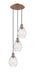 Innovations - 113B-3P-AC-G654-6 - LED Pendant - Ballston - Antique Copper