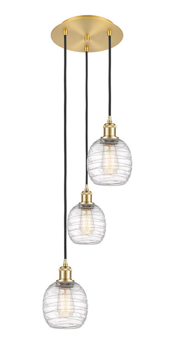 Innovations - 113B-3P-SG-G1013 - LED Pendant - Ballston - Satin Gold