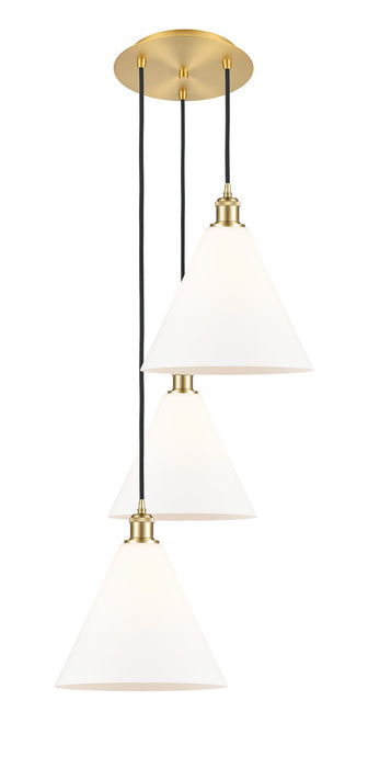 Innovations - 113B-3P-SG-GBC-121 - LED Pendant - Ballston - Satin Gold