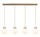 Innovations - 124-410-1PS-BB-G410-8WH - Eight Light Linear Pendant - Newton - Brushed Brass