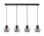 Innovations - 124-410-1PS-BK-G410-8SM - Three Light Linear Pendant - Newton - Matte Black