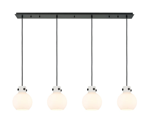 Innovations - 124-410-1PS-BK-G410-8WH - Six Light Linear Pendant - Newton - Matte Black