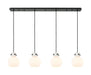 Innovations - 124-410-1PS-BK-G410-8WH - Six Light Linear Pendant - Newton - Matte Black