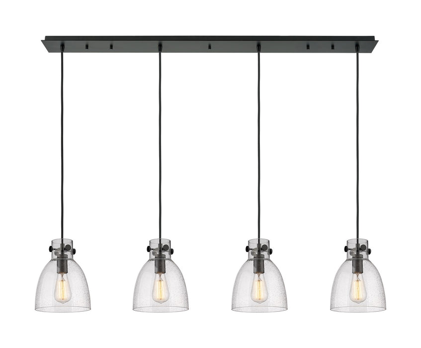 Innovations - 124-410-1PS-BK-G412-8SDY - Four Light Linear Pendant - Downtown Urban - Matte Black