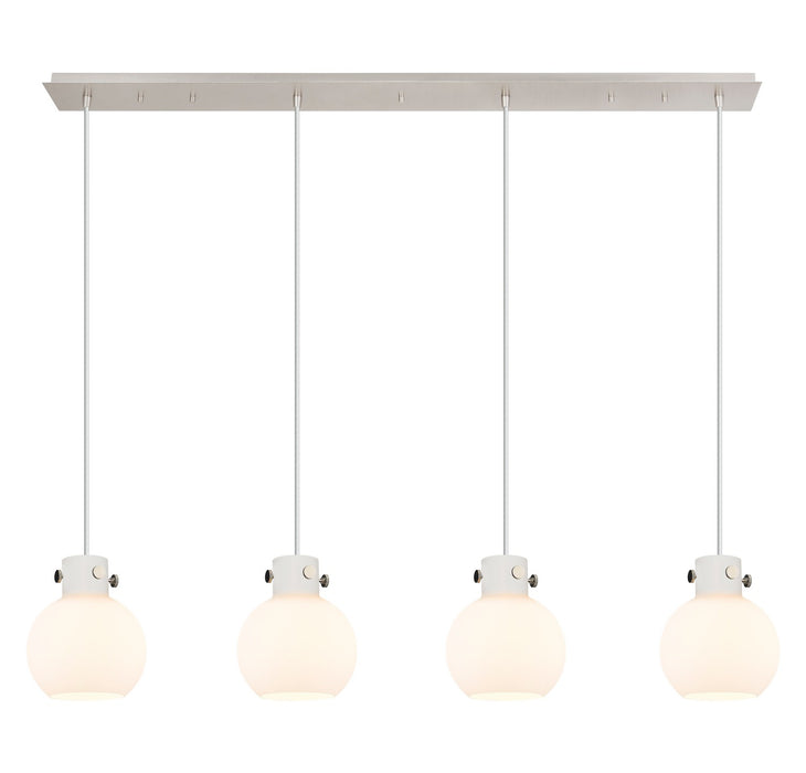 Innovations - 124-410-1PS-PN-G410-8WH - Three Light Linear Pendant - Newton - Polished Nickel