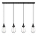 Innovations - 124-450-1P-BK-G450-6CL - LED Linear Pendant - Downtown Urban - Matte Black