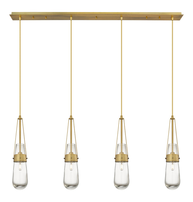 Innovations - 124-452-1P-BB-G452-4CL - LED Linear Pendant - Downtown Urban - Brushed Brass