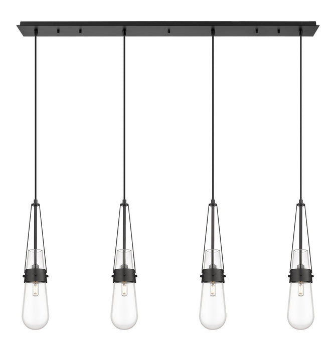 Innovations - 124-452-1P-BK-G452-4CL - LED Linear Pendant - Downtown Urban - Matte Black