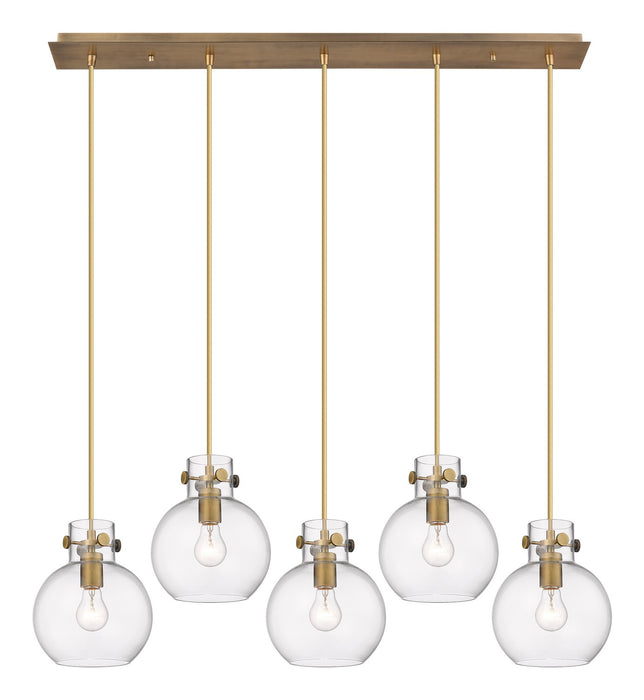 Innovations - 125-410-1PS-BB-G410-8CL - Five Light Linear Pendant - Downtown Urban - Brushed Brass