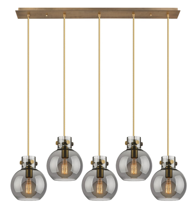 Innovations - 125-410-1PS-BB-G410-8SM - Two Light Linear Pendant - Newton - Brushed Brass