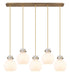 Innovations - 125-410-1PS-BB-G410-8WH - Five Light Linear Pendant - Newton - Brushed Brass