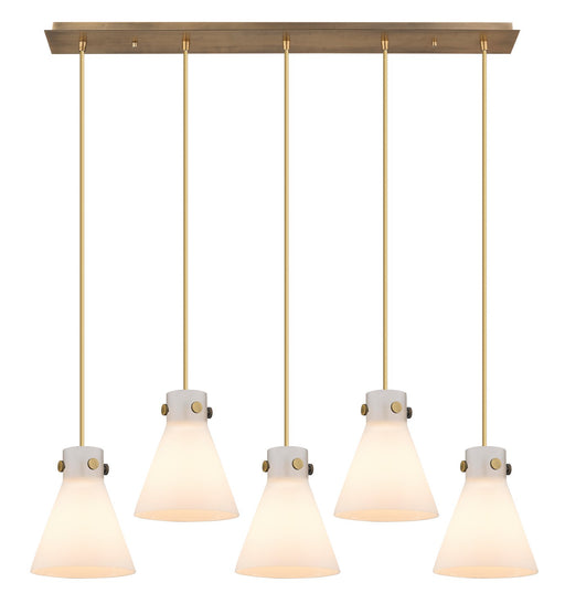 Innovations - 125-410-1PS-BB-G411-8WH - Seven Light Linear Pendant - Downtown Urban - Brushed Brass
