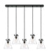 Innovations - 125-410-1PS-BK-G411-8CL - Five Light Linear Pendant - Downtown Urban - Matte Black