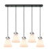 Innovations - 125-410-1PS-BK-G411-8WH - Four Light Linear Pendant - Downtown Urban - Matte Black