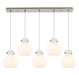 Innovations - 125-410-1PS-SN-G410-8WH - Six Light Linear Pendant - Newton - Brushed Satin Nickel