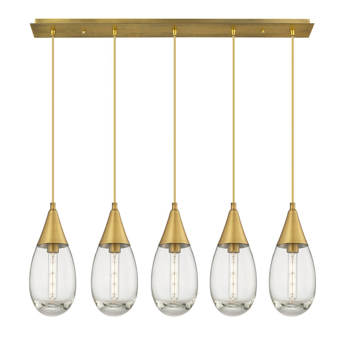 Innovations - 125-450-1P-BB-G450-6CL - LED Linear Pendant - Downtown Urban - Brushed Brass