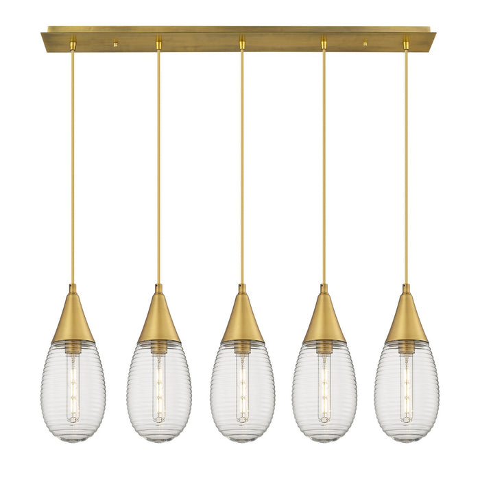 Innovations - 125-450-1P-BB-G450-6SCL - LED Linear Pendant - Downtown Urban - Brushed Brass