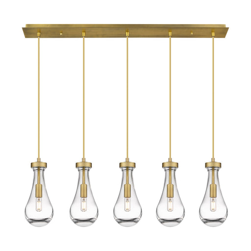 Innovations - 125-451-1P-BB-G451-5CL - LED Linear Pendant - Downtown Urban - Brushed Brass