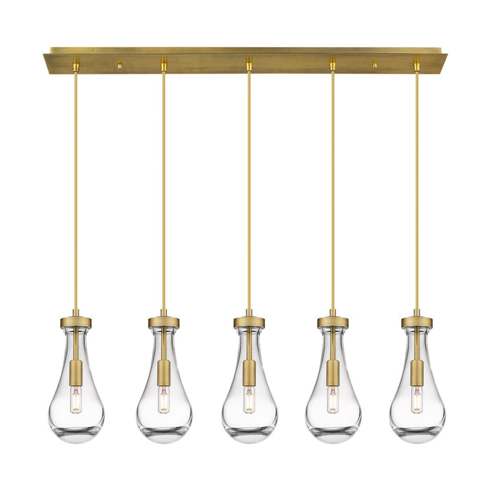 Innovations - 125-451-1P-BB-G451-5CL - LED Linear Pendant - Downtown Urban - Brushed Brass