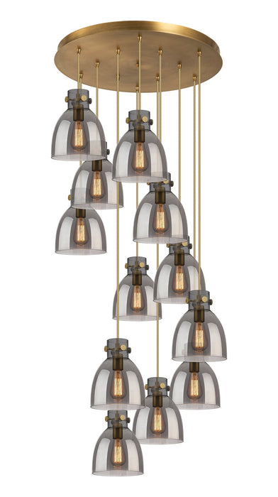 Innovations - 126-410-1PS-BB-G412-8SM - 12 Light Pendant - Downtown Urban - Brushed Brass