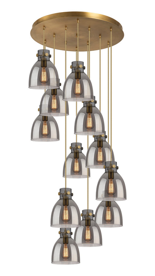 Innovations - 126-410-1PS-BB-G412-8SM - 12 Light Pendant - Downtown Urban - Brushed Brass