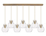 Innovations - 127-410-1PS-BB-G410-8CL - Six Light Linear Pendant - Downtown Urban - Brushed Brass