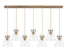 Innovations - 127-410-1PS-BB-G411-8CL - Eight Light Linear Pendant - Downtown Urban - Brushed Brass