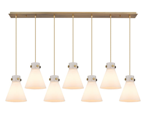 Innovations - 127-410-1PS-BB-G411-8WH - Seven Light Linear Pendant - Downtown Urban - Brushed Brass