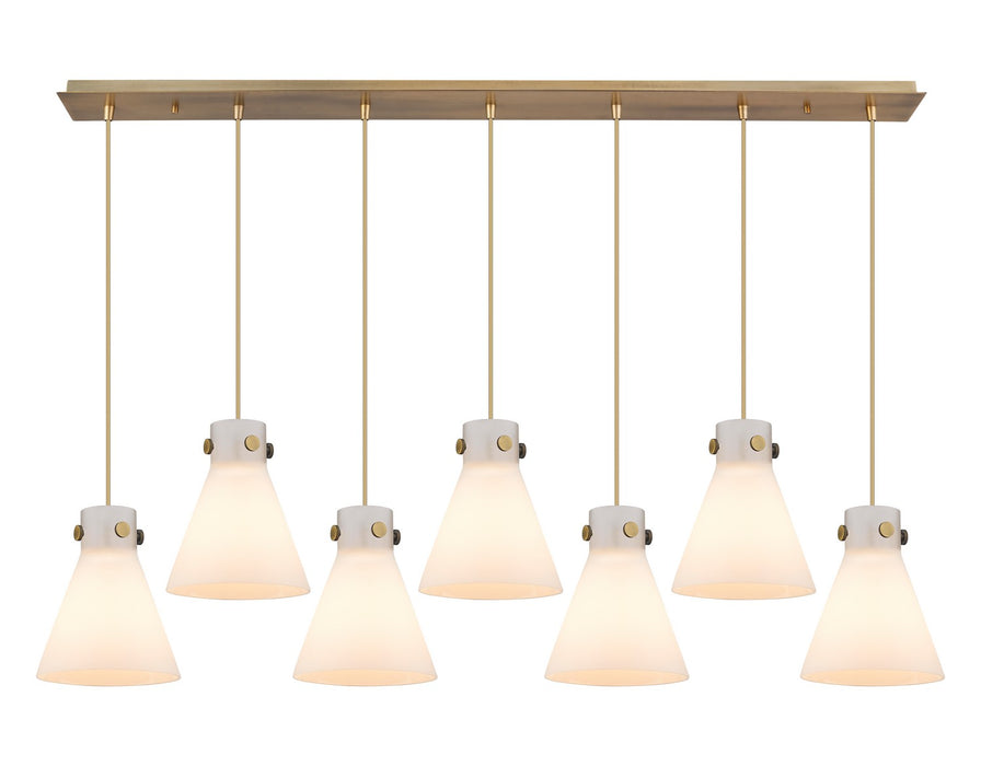 Innovations - 127-410-1PS-BB-G411-8WH - Seven Light Linear Pendant - Downtown Urban - Brushed Brass