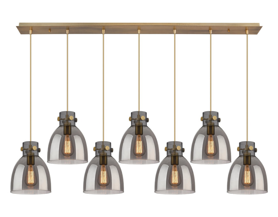 Innovations - 127-410-1PS-BB-G412-8SM - Seven Light Linear Pendant - Downtown Urban - Brushed Brass