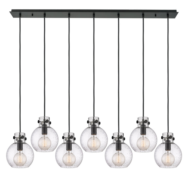 Innovations - 127-410-1PS-BK-G410-8SDY - Six Light Linear Pendant - Newton - Matte Black