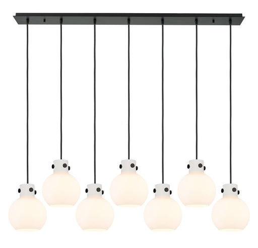 Innovations - 127-410-1PS-BK-G410-8WH - Two Light Linear Pendant - Newton - Matte Black