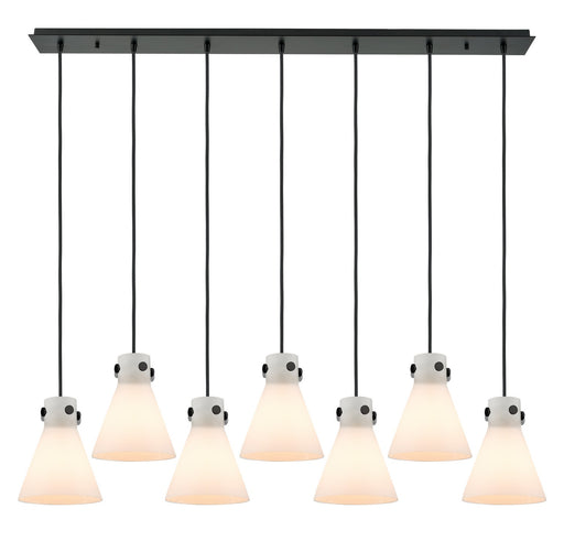 Innovations - 127-410-1PS-BK-G411-8WH - Five Light Linear Pendant - Downtown Urban - Matte Black