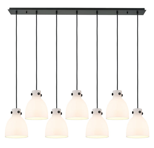 Innovations - 127-410-1PS-BK-G412-8WH - Seven Light Linear Pendant - Downtown Urban - Matte Black