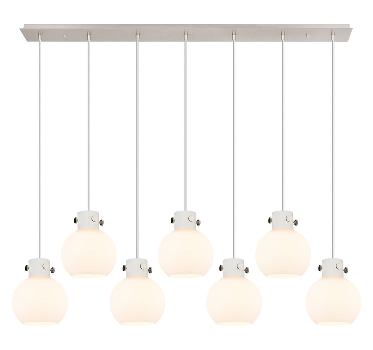 Innovations - 127-410-1PS-PN-G410-8WH - Nine Light Linear Pendant - Newton - Polished Nickel