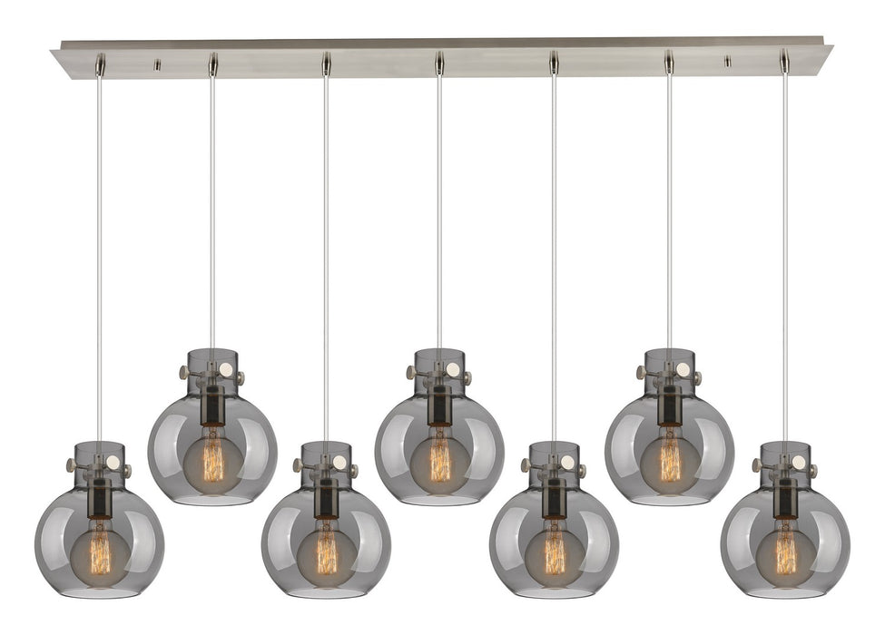 Innovations - 127-410-1PS-SN-G410-8SM - Four Light Linear Pendant - Newton - Brushed Satin Nickel