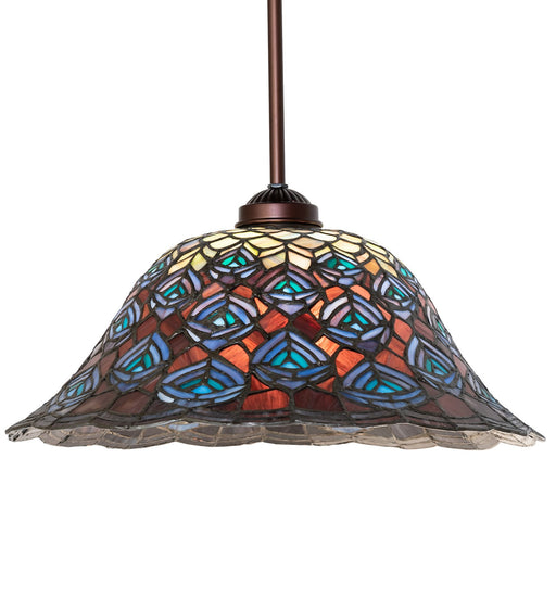 Meyda Tiffany - 269829 - One Light Pendant - Tiffany Peacock Feather
