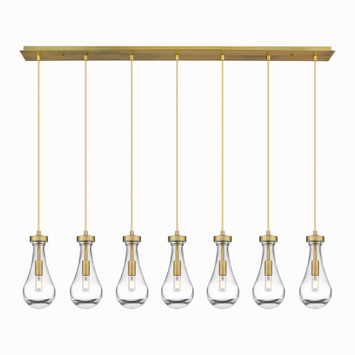 Innovations - 127-451-1P-BB-G451-5CL - LED Linear Pendant - Downtown Urban - Brushed Brass