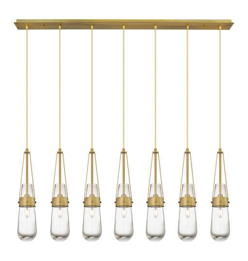 Innovations - 127-452-1P-BB-G452-4CL - LED Linear Pendant - Downtown Urban - Brushed Brass
