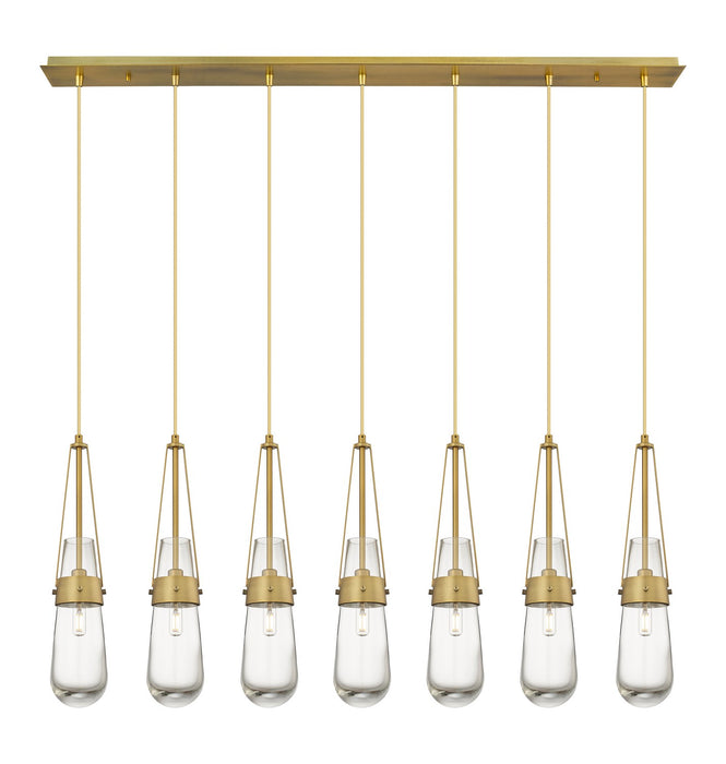 Innovations - 127-452-1P-BB-G452-4CL - LED Linear Pendant - Downtown Urban - Brushed Brass