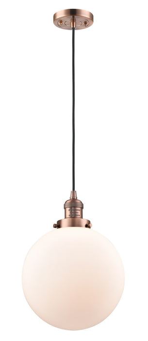 Innovations - 201C-AC-G201-10-LED - LED Mini Pendant - Franklin Restoration - Antique Copper