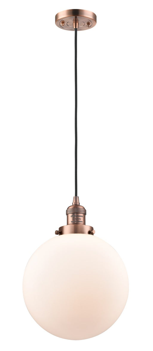 Innovations - 201C-AC-G201-10-LED - LED Mini Pendant - Franklin Restoration - Antique Copper