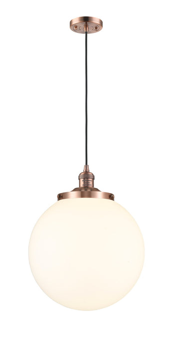 Innovations - 201C-AC-G201-14 - One Light Mini Pendant - Franklin Restoration - Antique Copper