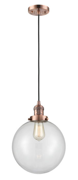 Innovations - 201C-AC-G202-10-LED - LED Mini Pendant - Franklin Restoration - Antique Copper