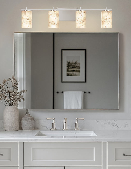 Justice Designs - ALR-8444-15-NCKL-LED4-2800 - LED Bath Bar - Alabaster Rocks - Brushed Nickel