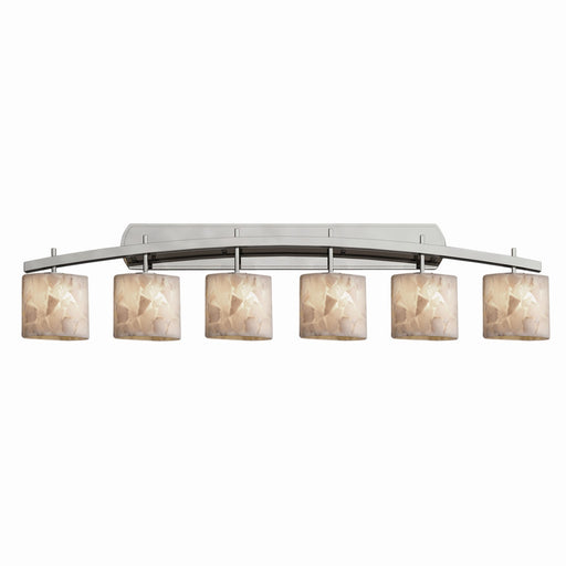 Alabaster Rocks Six Light Bath Bar Brushed Nickel