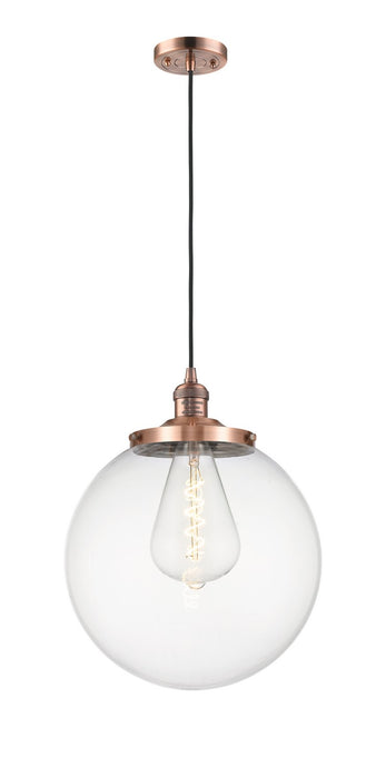 Innovations - 201C-AC-G202-14 - One Light Mini Pendant - Franklin Restoration - Antique Copper